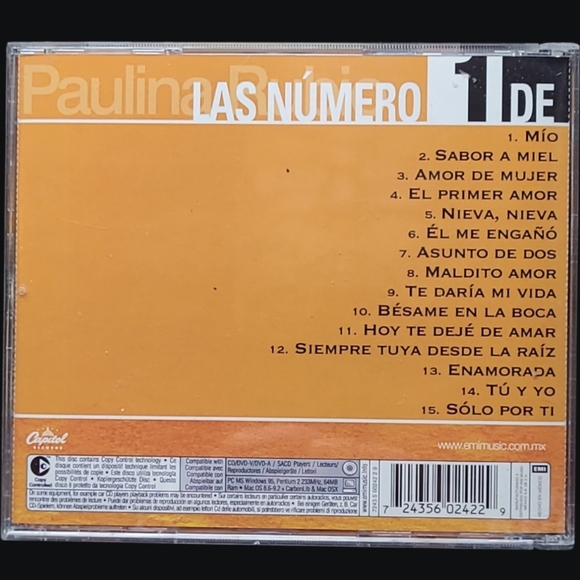 MUSIC CD  2005 "PAULINA RUBIO" LAS NUMERO 1 DE - Picture 3 of 3